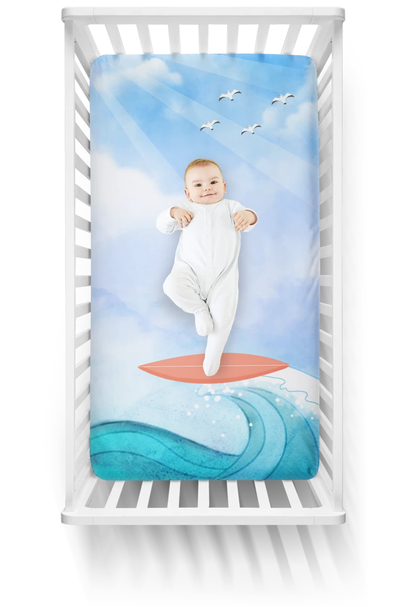 Surfer Fitted Crib Sheet