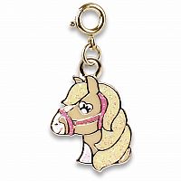 Gold Glitter Horse Charm