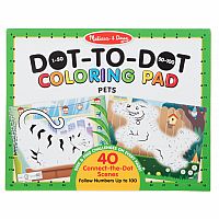 Dot-to-Dot Coloring Pad: Pets