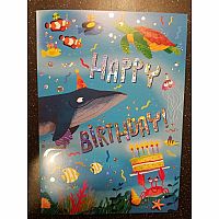 Sea Life Foil Birthday Card