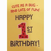 Ladybug Felt 1st Birthday Card