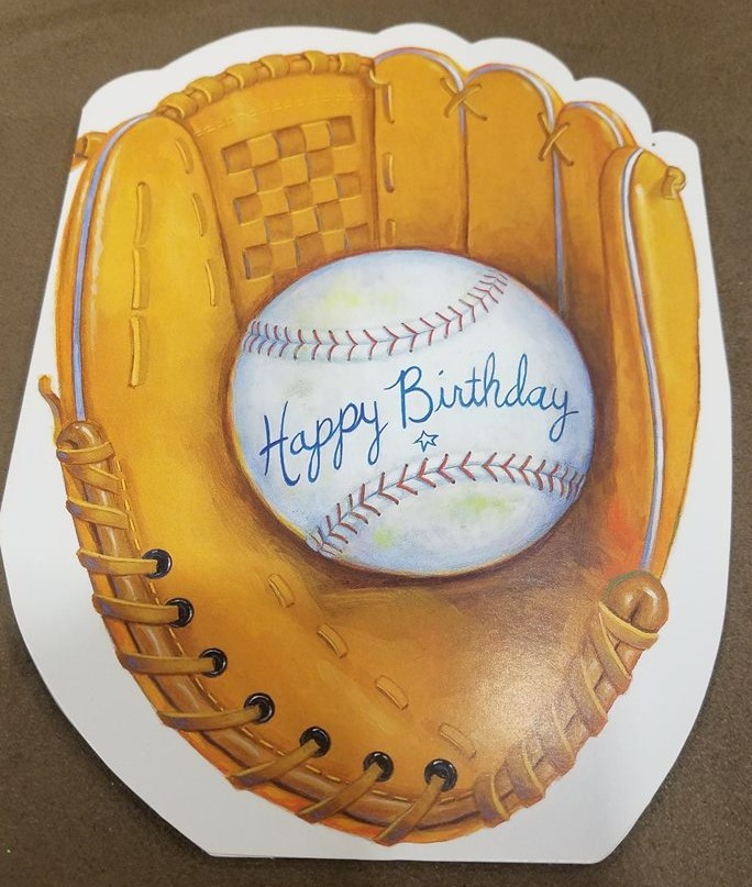 Baseball Glove Die Cut Birthday Card Raff And Friends