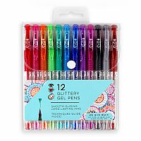 12 Glittery Gel Pens