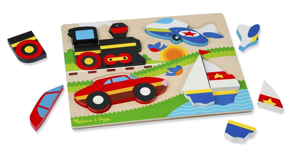 Chunky Wooden Jigsaw Puzzle Vehicles Raff and Friends
