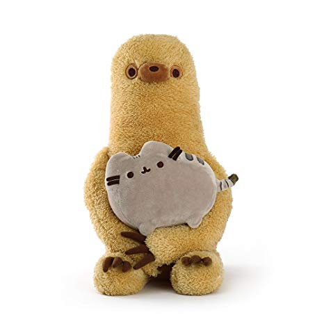 sloth holding pusheen