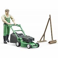 Gardener with Mower