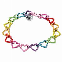 Rainbow Heart Link Bracelet