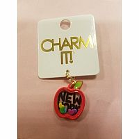 Gold NY Apple Shaker Charm