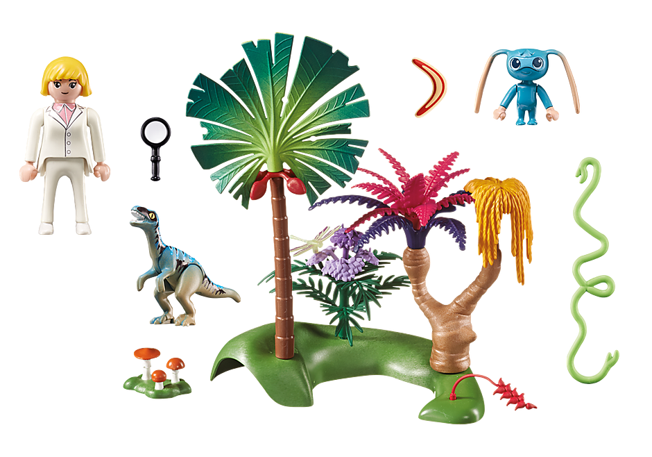 6687 Lost Island with Alien and Raptor Raff and Friends