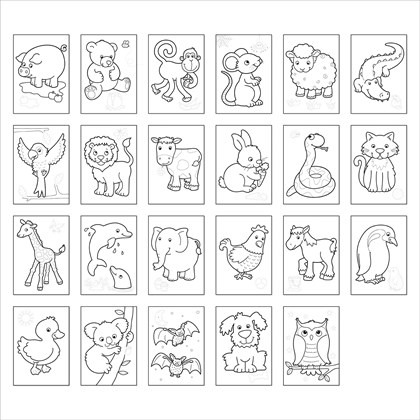 Download Animals Sticker Coloring Book - Raff and Friends