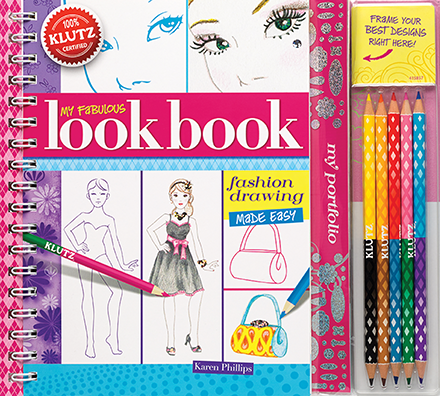 FASHION DRAWING MADE EASY KIDS KLUTZ CRAFT ACTIVITY KIT MY FABULOUS LOOK BOOK 